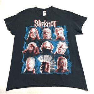 Slipknot Band Tee Faded Black Semi Distressed W.A.N.Y.K Tour 2019 Size Medium